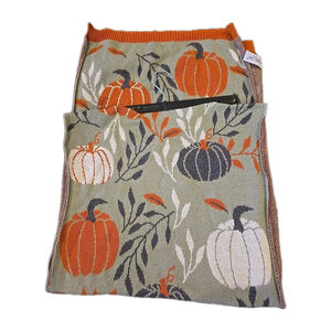 SHABBY CHIC Knit Sweater Material Pumpkin Table Runner 16" x 72" NWOT (A-19)